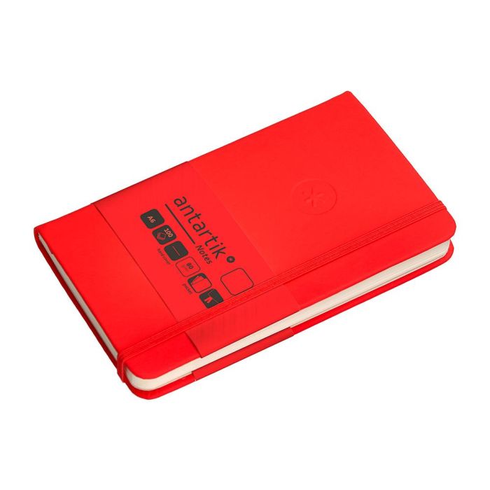 Cuaderno Con Gomilla Antartik Notes Tapa Dura A6 Hojas Lisas Rojo 100 Hojas 80 gr Fsc 5