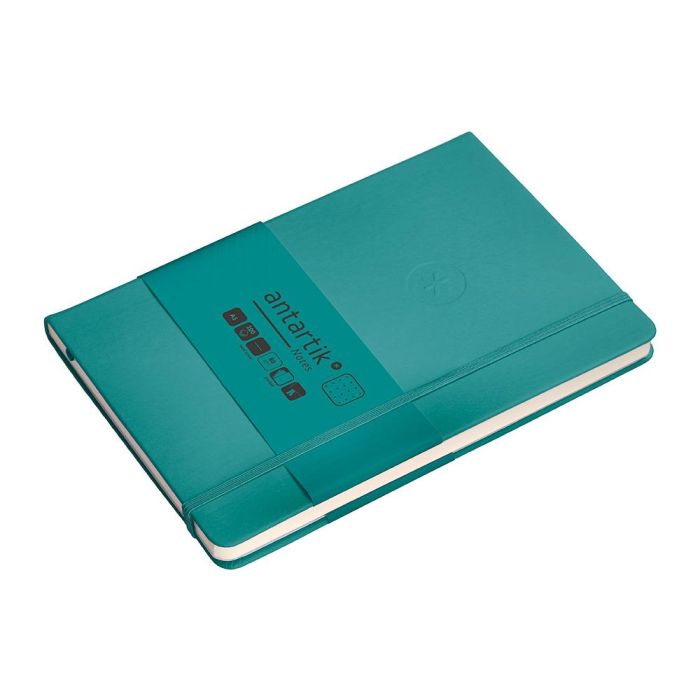 Cuaderno Con Gomilla Antartik Notes Tapa Dura A5 Hojas Puntos Verde Aguamarina 100 Hojas 80 gr Fsc 5