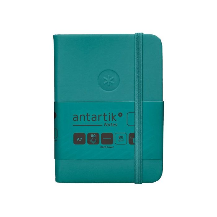 Cuaderno Con Gomilla Antartik Notes Tapa Dura A7 Hojas Lisas Verde Aguamarina 80 Hojas 80 gr Fsc 2