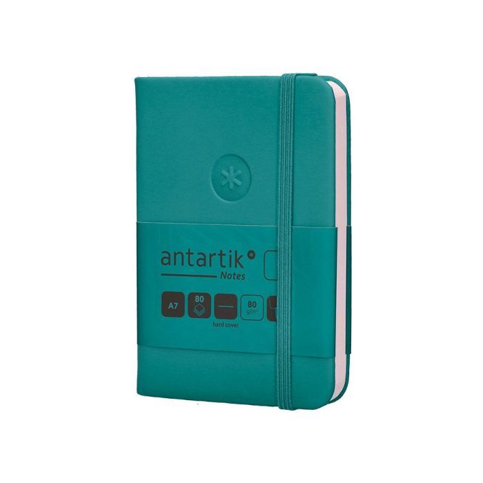 Cuaderno Con Gomilla Antartik Notes Tapa Dura A7 Hojas Lisas Verde Aguamarina 80 Hojas 80 gr Fsc 4