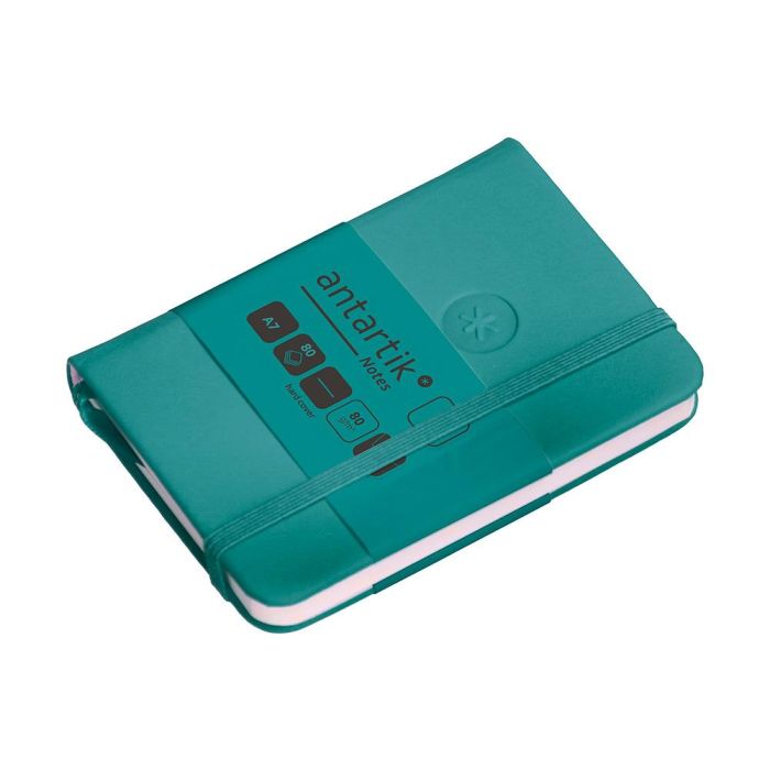 Cuaderno Con Gomilla Antartik Notes Tapa Dura A7 Hojas Lisas Verde Aguamarina 80 Hojas 80 gr Fsc 6