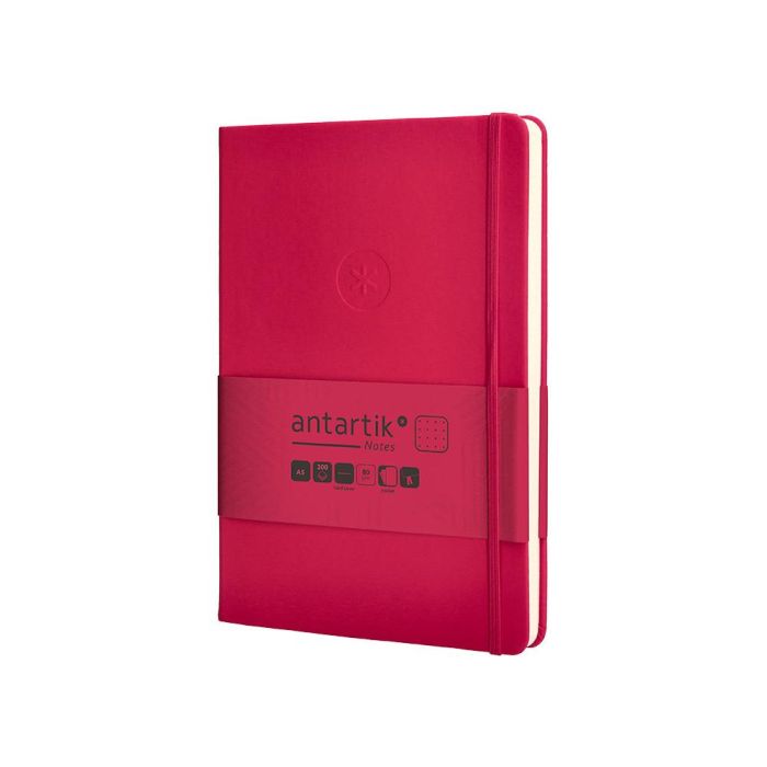 Cuaderno Con Gomilla Antartik Notes Tapa Dura A5 Hojas Puntos Burdeos 100 Hojas 80 gr Fsc 3