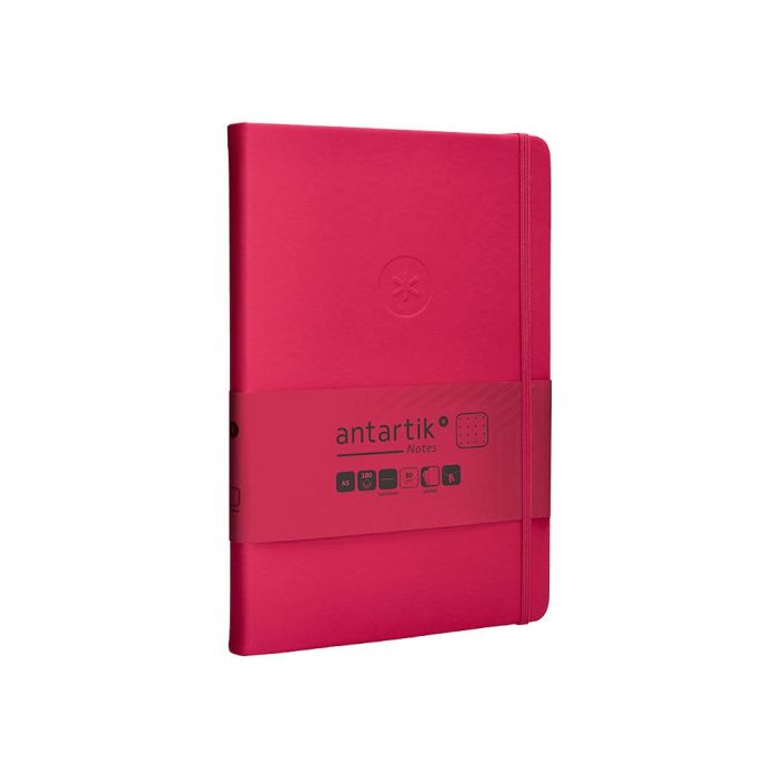 Cuaderno Con Gomilla Antartik Notes Tapa Dura A5 Hojas Puntos Burdeos 100 Hojas 80 gr Fsc 4