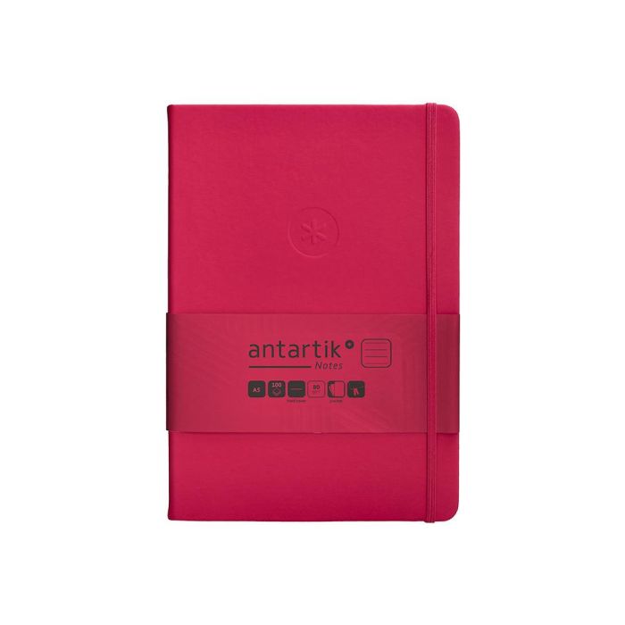 Cuaderno Con Gomilla Antartik Notes Tapa Dura A5 Hojas Rayas Burdeos 100 Hojas 80 gr Fsc 1