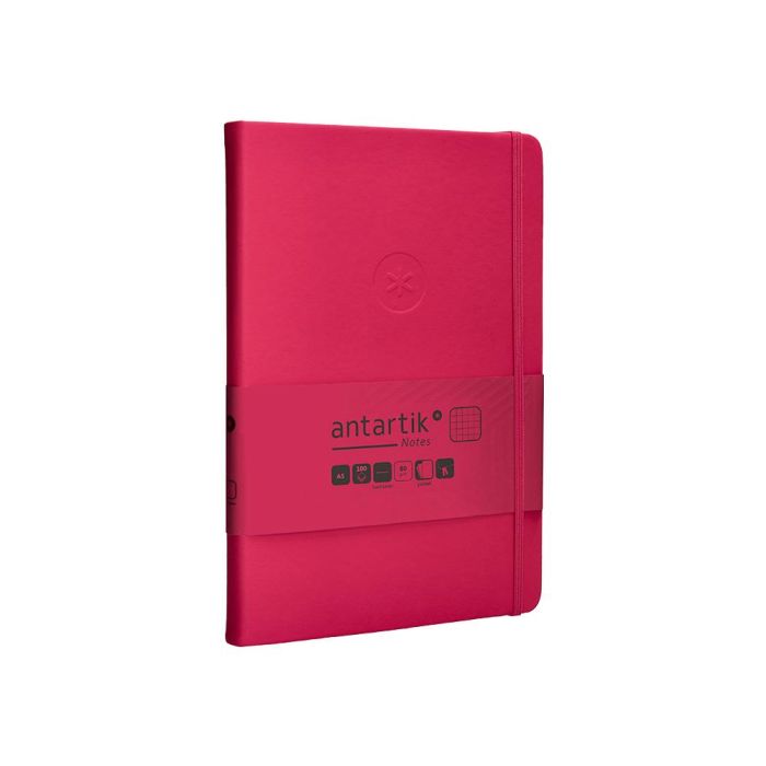 Cuaderno Con Gomilla Antartik Notes Tapa Dura A5 Hojas Cuadricula Burdeos 100 Hojas 80 gr Fsc 4