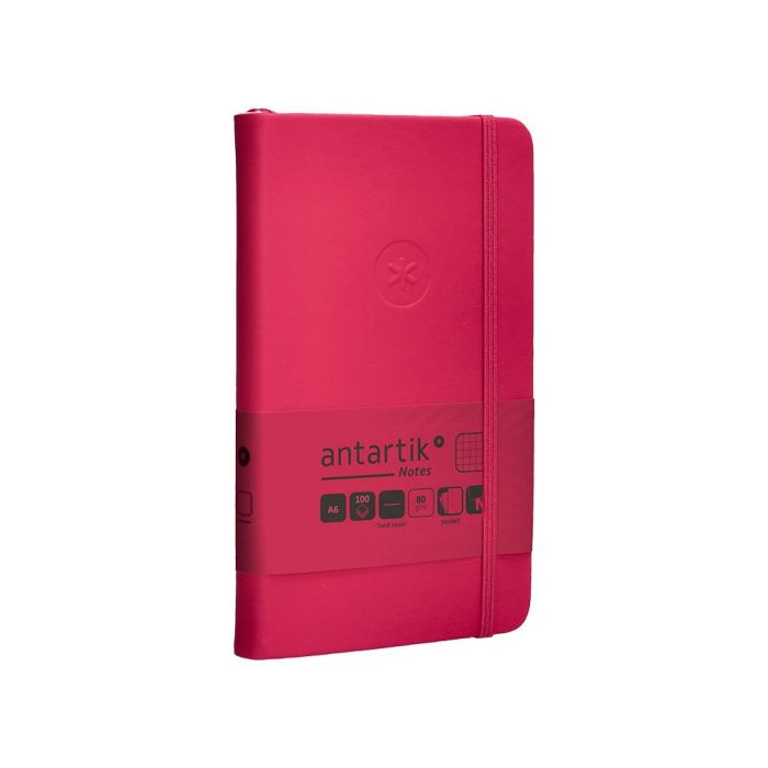 Cuaderno Con Gomilla Antartik Notes Tapa Dura A6 Hojas Cuadricula Burdeos 100 Hojas 80 gr Fsc 4