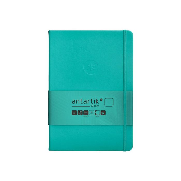 Cuaderno Con Gomilla Antartik Notes Tapa Dura A5 Hojas Lisas Turquesa 100 Hojas 80 gr Fsc 1