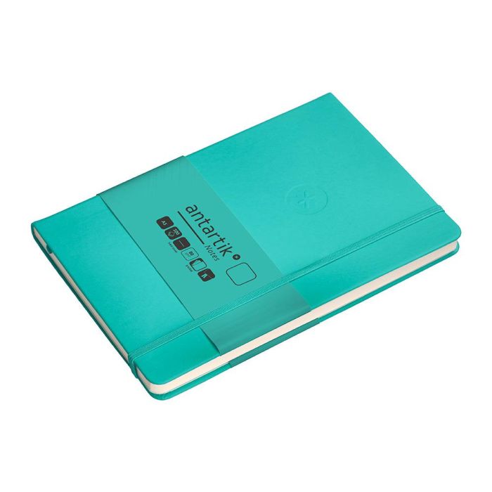 Cuaderno Con Gomilla Antartik Notes Tapa Dura A5 Hojas Lisas Turquesa 100 Hojas 80 gr Fsc 5