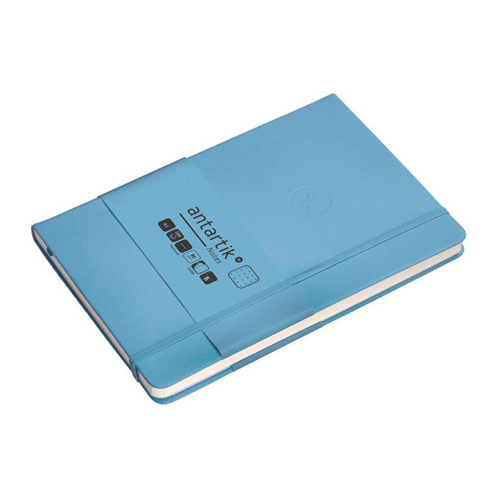 Cuaderno Con Gomilla Antartik Notes Tapa Dura A5 Hojas Puntos Azul Claro 100 Hojas 80 gr Fsc 5