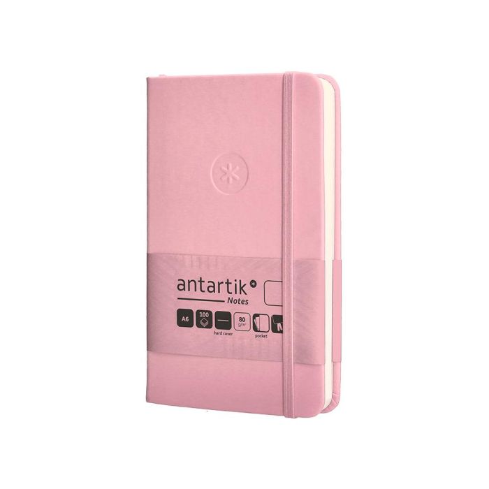 Cuaderno Con Gomilla Antartik Notes Tapa Dura A6 Hojas Lisas Rosa Pastel 100 Hojas 80 gr Fsc 3