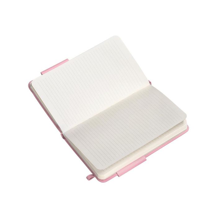 Cuaderno Con Gomilla Antartik Notes Tapa Dura A6 Hojas Rayas Rosa Pastel 100 Hojas 80 gr Fsc 8