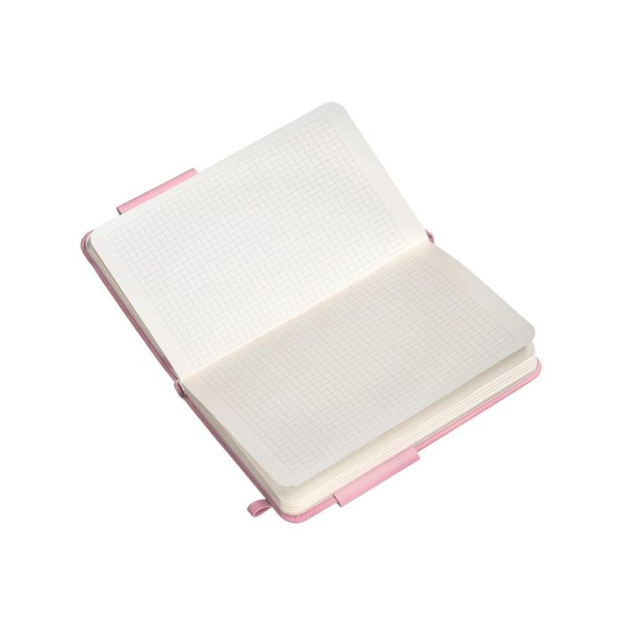 Cuaderno Con Gomilla Antartik Notes Tapa Dura A6 Hojas Cuadricula Rosa Pastel 100 Hojas 80 gr Fsc 8