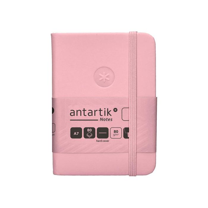 Cuaderno Con Gomilla Antartik Notes Tapa Dura A7 Hojas Lisas Rosa Pastel 80 Hojas 80 gr Fsc 2