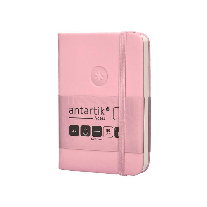 Cuaderno Con Gomilla Antartik Notes Tapa Dura A7 Hojas Lisas Rosa Pastel 80 Hojas 80 gr Fsc 4