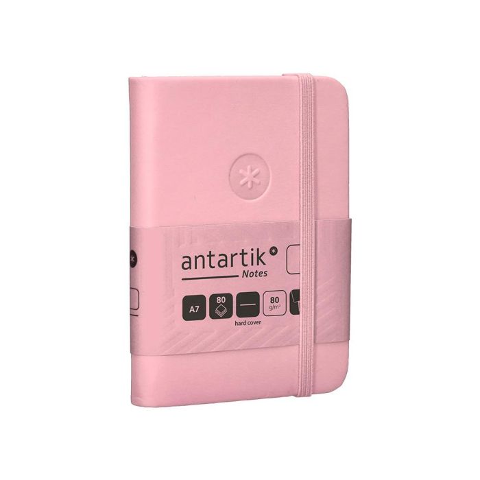 Cuaderno Con Gomilla Antartik Notes Tapa Dura A7 Hojas Lisas Rosa Pastel 80 Hojas 80 gr Fsc 5