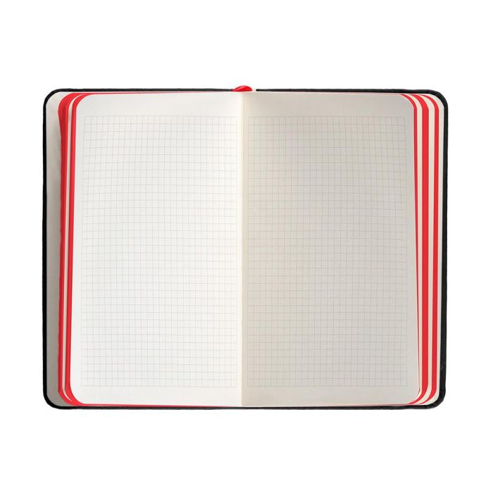 Cuaderno Con Gomilla Antartik Notes Tapa Dura A6 Hojas Cuadricula Negro Y Rojo 100 Hojas 80 gr Fsc 7