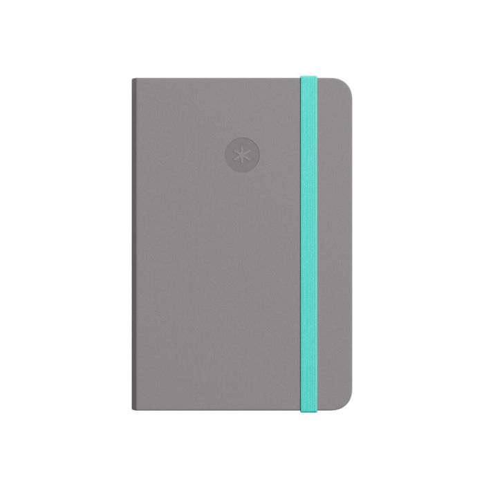 Cuaderno Con Gomilla Antartik Notes Tapa Dura A4 Hojas Lisas Gris Y Turquesa 100 Hojas 80 gr Fsc