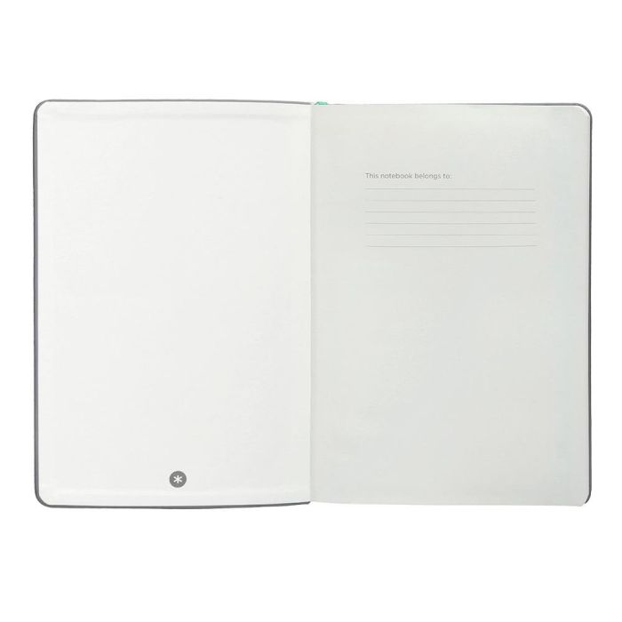 Cuaderno Con Gomilla Antartik Notes Tapa Dura A5 Hojas Lisas Gris Y Turquesa 100 Hojas 80 gr Fsc 6