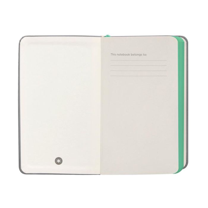 Cuaderno Con Gomilla Antartik Notes Tapa Dura A6 Hojas Lisas Gris Y Turquesa 100 Hojas 80 gr Fsc 6