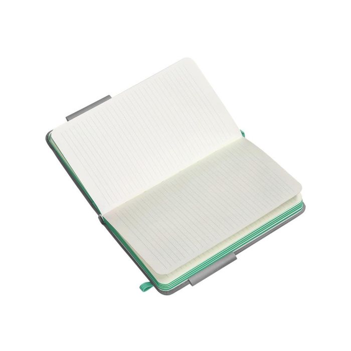 Cuaderno Con Gomilla Antartik Notes Tapa Dura A6 Hojas Rayas Gris Y Turquesa 100 Hojas 80 gr Fsc 8