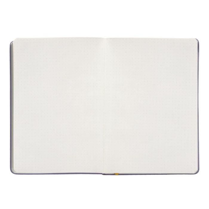 Cuaderno Con Gomilla Antartik Notes Tapa Dura A5 Hojas Puntos Morado Y Amarillo 100 Hojas 80 gr Fsc 7