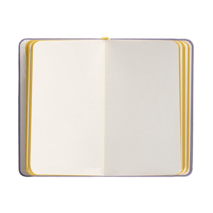 Cuaderno Con Gomilla Antartik Notes Tapa Dura A6 Hojas Lisas Morado Y Amarillo 100 Hojas 80 gr Fsc 7