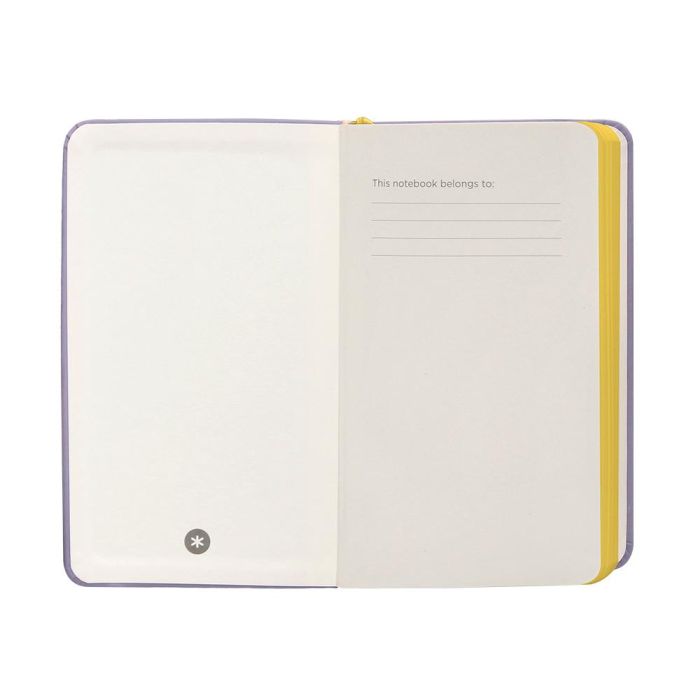 Cuaderno Con Gomilla Antartik Notes Tapa Dura A6 Hojas Lisas Morado Y Amarillo 100 Hojas 80 gr Fsc 6