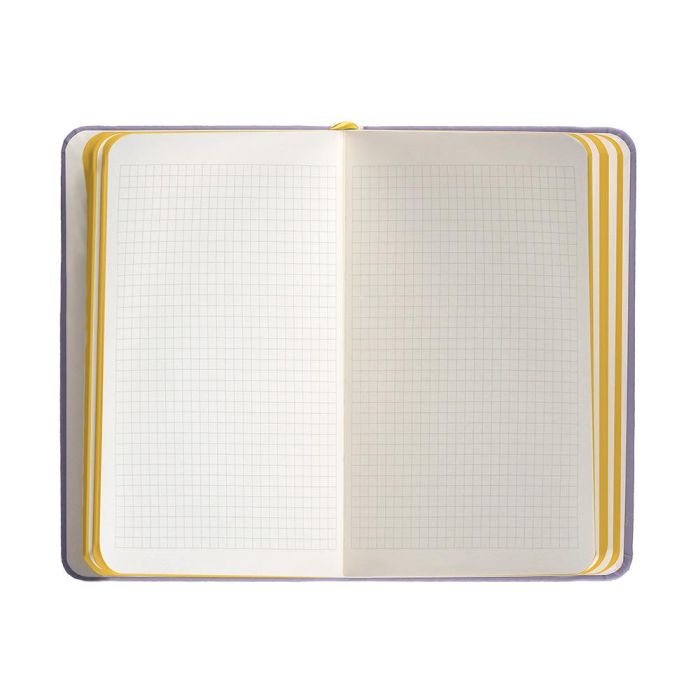 Cuaderno Con Gomilla Antartik Notes Tapa Dura A6 Hojas Cuadricula Morado Y Amarillo 100 Hojas 80 gr Fsc 7