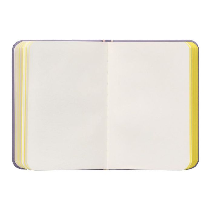 Cuaderno Con Gomilla Antartik Notes Tapa Dura A7 Hojas Lisas Morado Y Amarillo 80 Hojas 80 gr Fsc 8