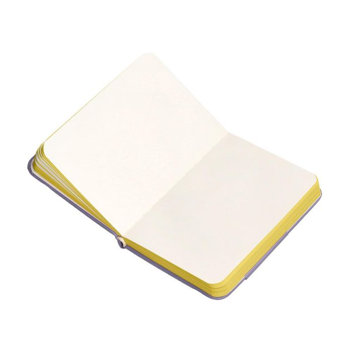 Cuaderno Con Gomilla Antartik Notes Tapa Dura A7 Hojas Lisas Morado Y Amarillo 80 Hojas 80 gr Fsc 9