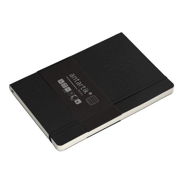 Cuaderno Con Gomilla Antartik Notes Tapa Blanda A5 Hojas Cuadricula Negro 80 Hojas 80 gr Fsc 5