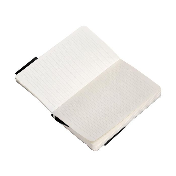 Cuaderno Con Gomilla Antartik Notes Tapa Blanda A6 Rayas Negro 100 Hojas 80 gr Fsc 8