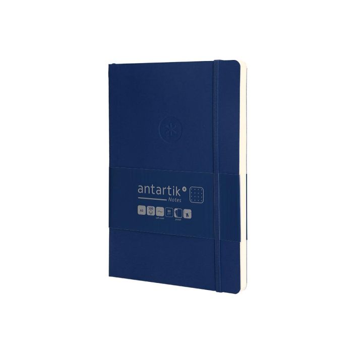 Cuaderno Con Gomilla Antartik Notes Tapa Blanda A5 Hojas Puntos Azul Marino 80 Hojas 80 gr Fsc 3