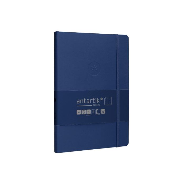 Cuaderno Con Gomilla Antartik Notes Tapa Blanda A5 Hojas Puntos Azul Marino 80 Hojas 80 gr Fsc 4