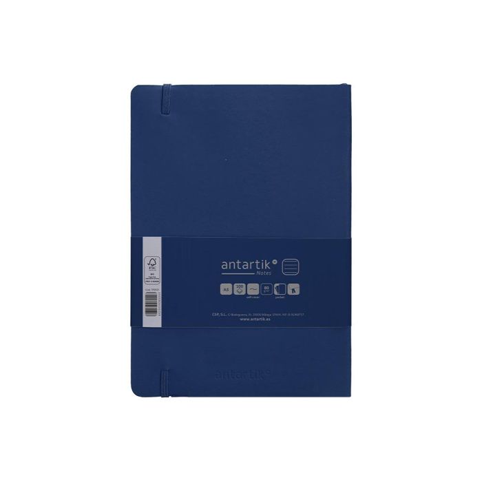 Cuaderno Con Gomilla Antartik Notes Tapa Blanda A5 Hojas Rayas Azul Marino 80 Hojas 80 gr Fsc 2