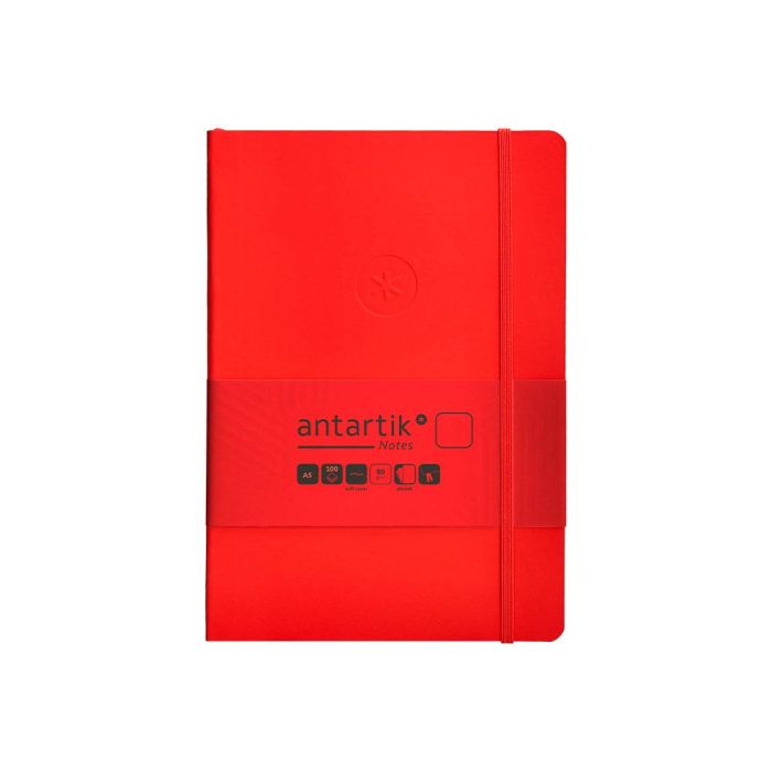 Cuaderno Con Gomilla Antartik Notes Tapa Blanda A5 Hojas Lisas Rojo 80 Hojas 80 gr Fsc 1