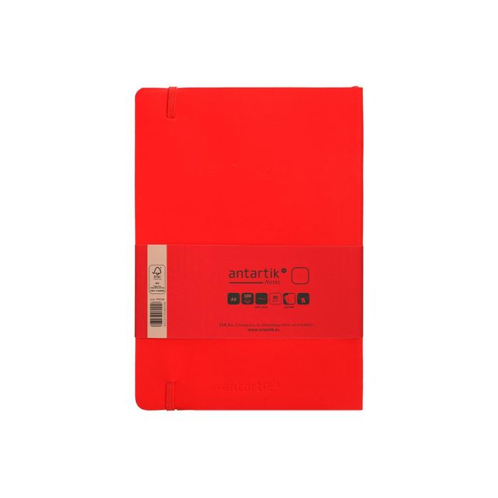 Cuaderno Con Gomilla Antartik Notes Tapa Blanda A5 Hojas Lisas Rojo 80 Hojas 80 gr Fsc 2