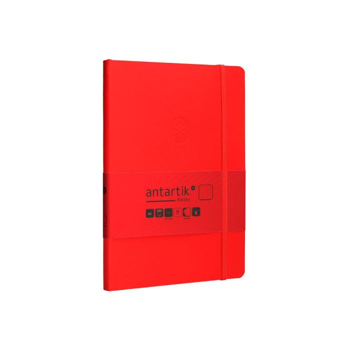 Cuaderno Con Gomilla Antartik Notes Tapa Blanda A5 Hojas Lisas Rojo 80 Hojas 80 gr Fsc 4