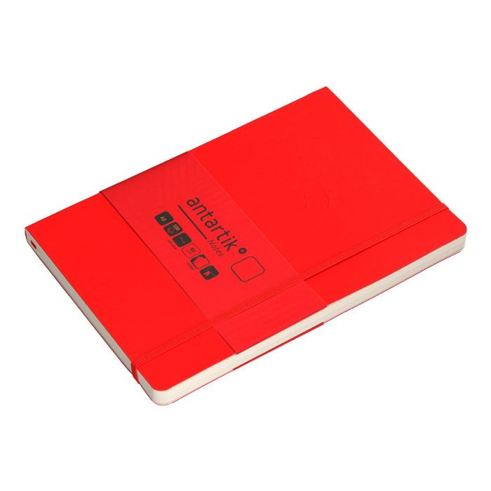 Cuaderno Con Gomilla Antartik Notes Tapa Blanda A5 Hojas Lisas Rojo 80 Hojas 80 gr Fsc 5