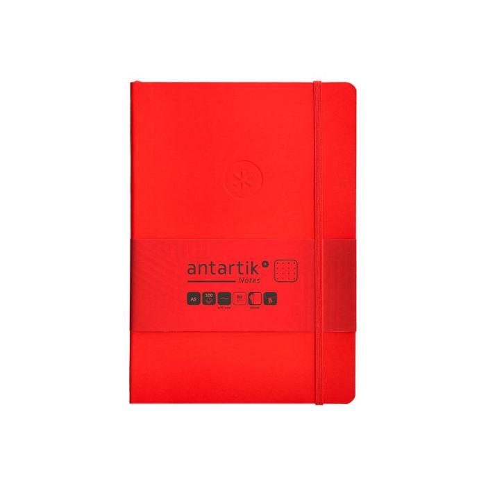 Cuaderno Con Gomilla Antartik Notes Tapa Blanda A5 Hojas Puntos Rojo 80 Hojas 80 gr Fsc 1