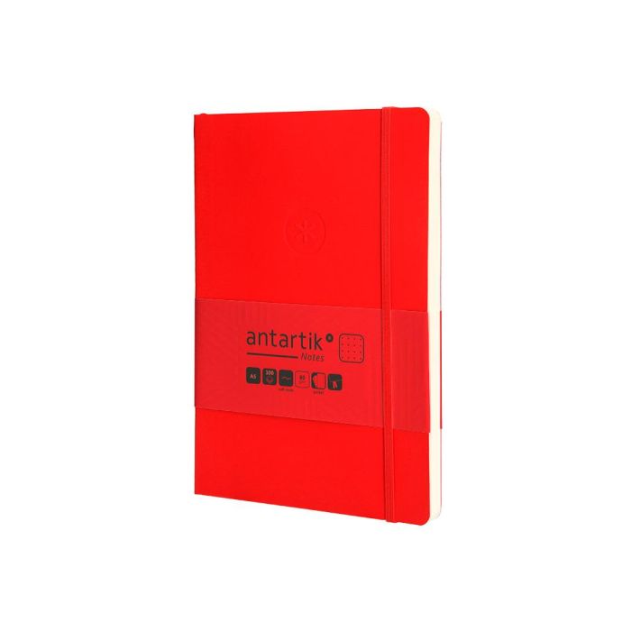 Cuaderno Con Gomilla Antartik Notes Tapa Blanda A5 Hojas Puntos Rojo 80 Hojas 80 gr Fsc 3