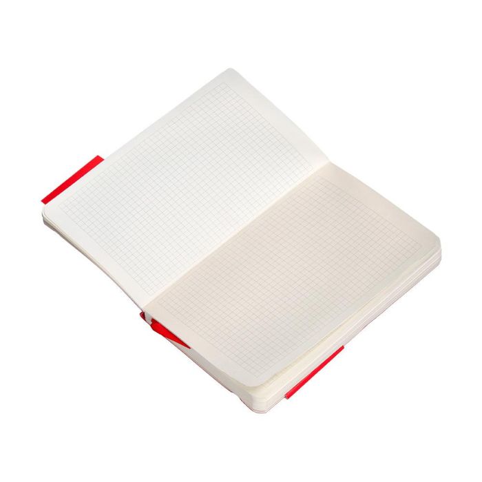 Cuaderno Con Gomilla Antartik Notes Tapa Blanda A6 Cuadricula Rojo 100 Hojas 80 gr Fsc 8