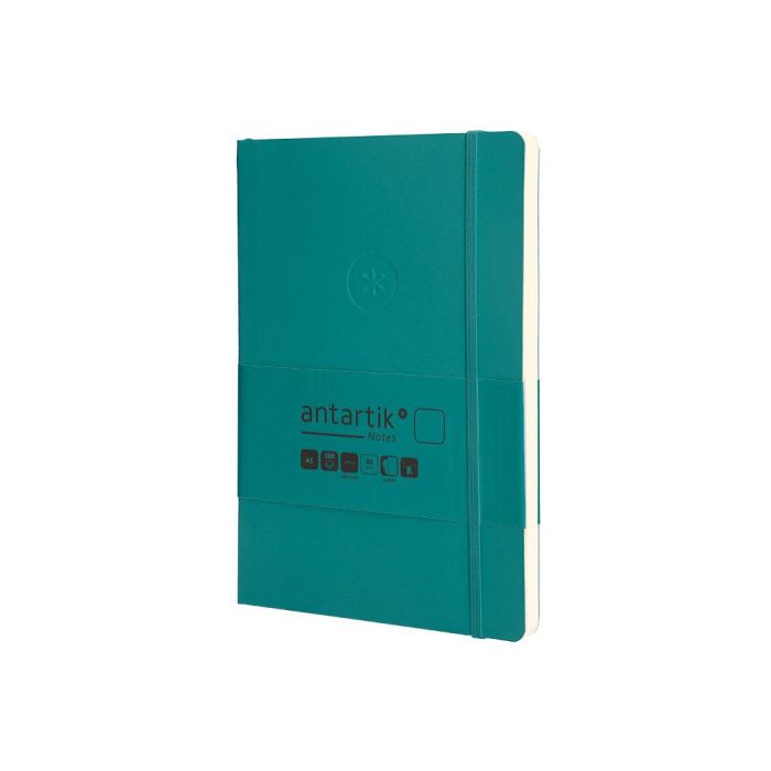 Cuaderno Con Gomilla Antartik Notes Tapa Blanda A5 Hojas Lisas Verde Aguamarina 80 Hojas 80 gr Fsc 3