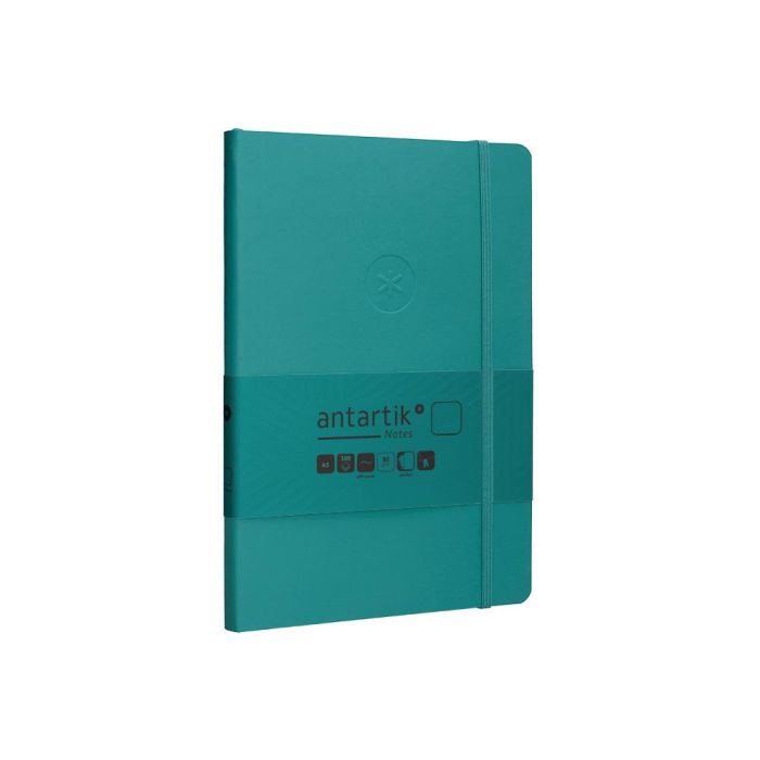 Cuaderno Con Gomilla Antartik Notes Tapa Blanda A5 Hojas Lisas Verde Aguamarina 80 Hojas 80 gr Fsc 4