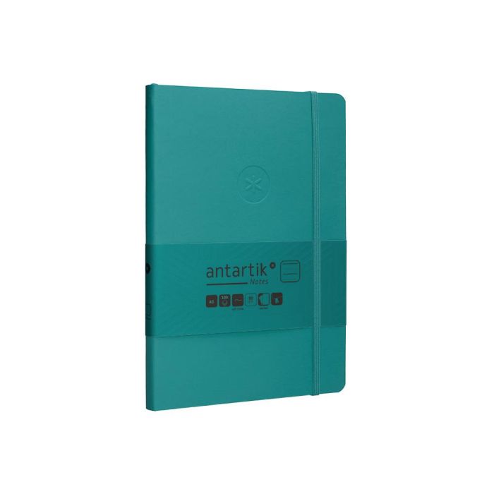 Cuaderno Con Gomilla Antartik Notes Tapa Blanda A5 Hojas Rayas Verde Aguamarina 80 Hojas 80 gr Fsc 4