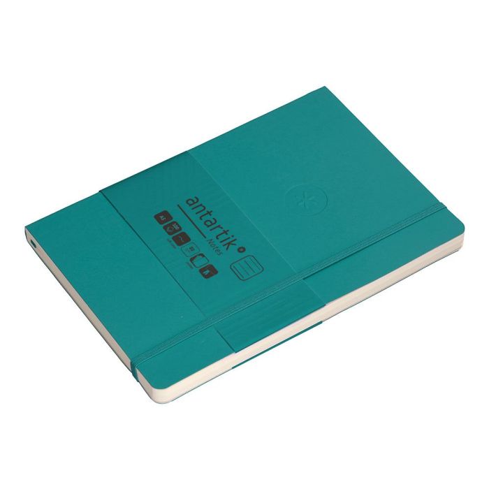 Cuaderno Con Gomilla Antartik Notes Tapa Blanda A5 Hojas Rayas Verde Aguamarina 80 Hojas 80 gr Fsc 5