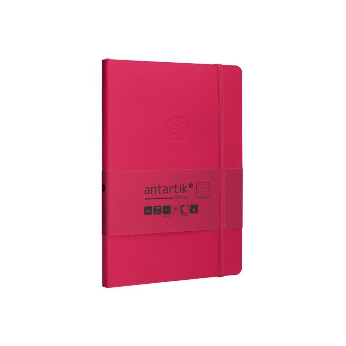 Cuaderno Con Gomilla Antartik Notes Tapa Blanda A5 Hojas Puntos Burdeos 80 Hojas 80 gr Fsc 4