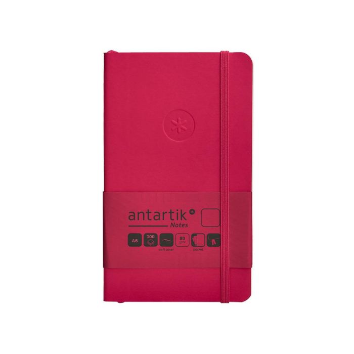 Cuaderno Con Gomilla Antartik Notes Tapa Blanda A6 Hojas Lisas Burdeos 100 Hojas 80 gr Fsc 1