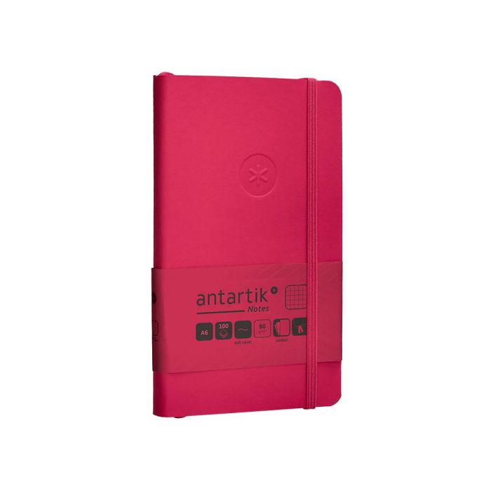 Cuaderno Con Gomilla Antartik Notes Tapa Blanda A6 Cuadricula Burdeos 100 Hojas 80 gr Fsc 4