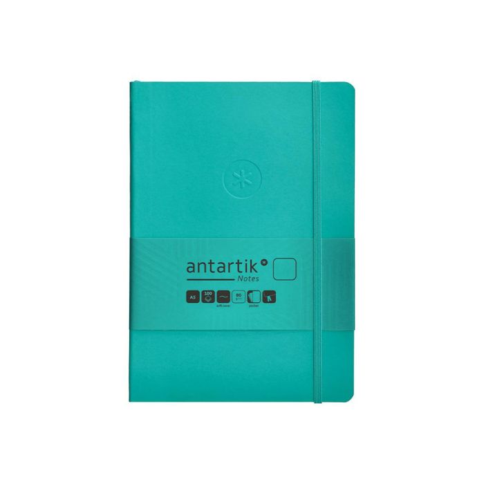 Cuaderno Con Gomilla Antartik Notes Tapa Blanda A5 Hojas Lisas Turquesa 80 Hojas 80 gr Fsc 1